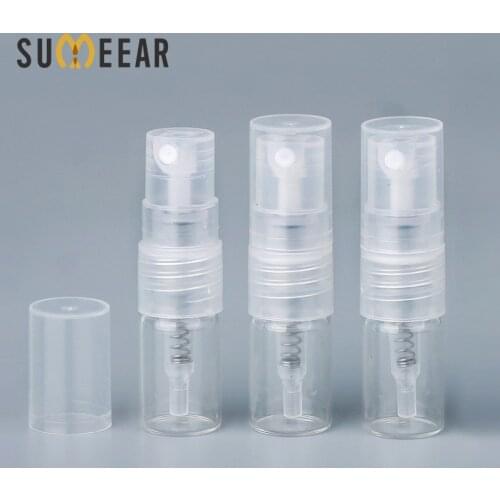 100Pieces/Lot 1ml mini Perfume glass Spray Bottle Refillable Empty Bottles Cosmetic Containers Portable Perfume Atomizer Sample