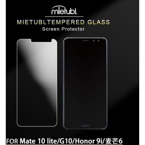 100pcs/lot Premium 9H 2.5D Tempered Glass Screen Protector Protective Film for Huawei Mate 10 Lite Honor 9i Maimang 6