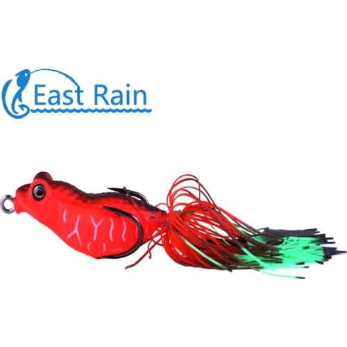 2.17" Frog with Tail Topwater Floating Fishing Lure for Snakehead Fishing Weedless Design Soft Lure Frog Buzz Bait Free shipping