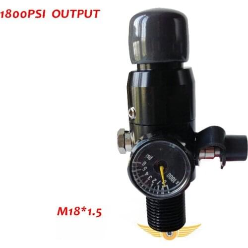 1800PSI Output Regulator PCP High Pressure Regulator Paintball Air Tank HPA Valve 4500 psi-Black