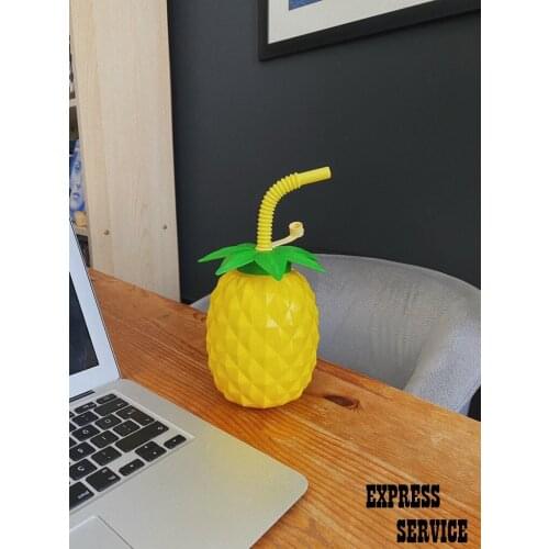 2 pcs Pineapple Water juice Bottle Cute Cocktail Exotic Drinking Bottles PP Leakproof gift 750ml Outdoor Party Beach Bpa free