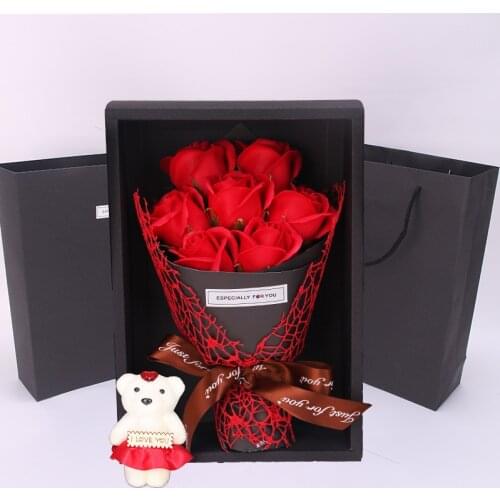 2021 Soap Flower Bath Soap Rose Bouquet Gift Box Home Decoration for Wedding Valentine Day Mother’s Day