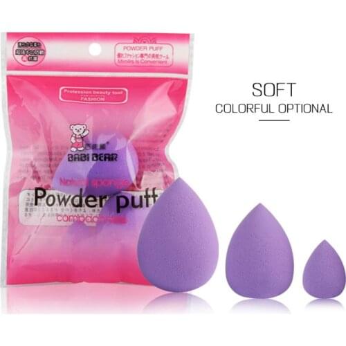 3PCS/Set Sponge Puff Water Drop Shape Soft Sponge Makeup Liquid Foundation Smooth Sponge Cosmetic Puff Makeup Tools Accessories