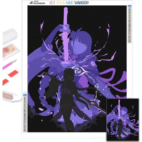 Diamond Painting Genshin Impact Anime Game Girl Picture of Rhinestones Diamond Art Mosaic Embroidery Cross Stitch Kit Home Decor