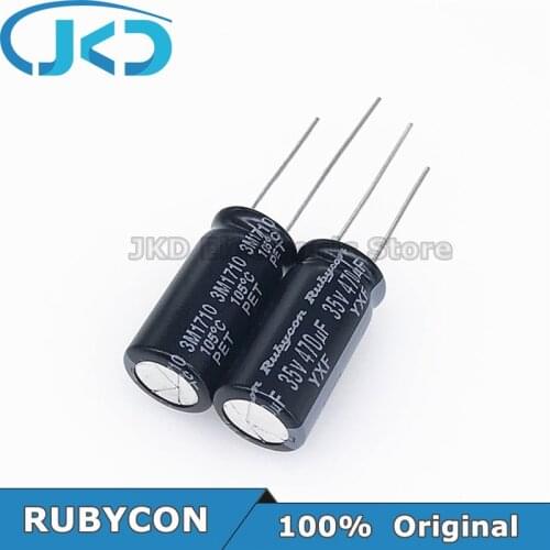 10pcs RUBYCON 470UF 35V 10*20mm 470UF35V 35V470UF 10x20mm Aluminum Electrolytic Capacitor 100% Original