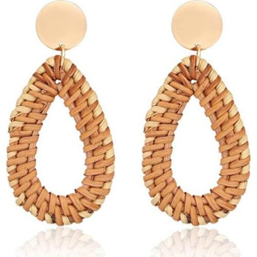 Free Shipping HER048 100Pairs/lot Woven Oval Earrings Fashion Women Wearing Jewelry Wholesales High Quality