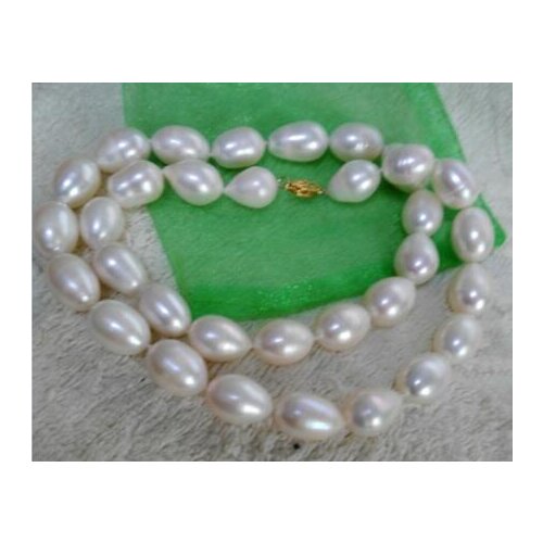 Noble jewelr 12 -14mm genuine natural Freshwater white pearl necklace 18 inch DIY women hot sale jewelry