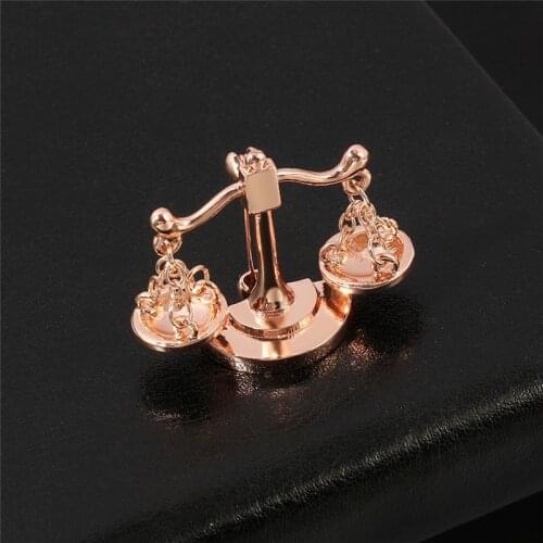 Rose Gold Color Scorpio Brooches Women Men Balance Brooch Alloy Libra Constellation Banquet Party Brooch Pins Gifts