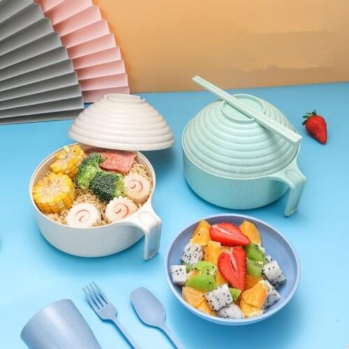 Instant noodle bowl Creative lunch boxes for lunch Noodle Bowl With Handle Food Container Rice Bowl Soup Bowls