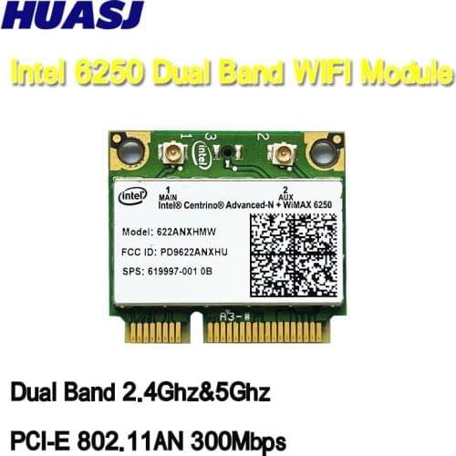 2.4G/5G Dual-Band Network Card Mini PCI-E WIFI Wireless Card for intel 6250 WiMax for DELL Toshiba Wireless Card Dropship