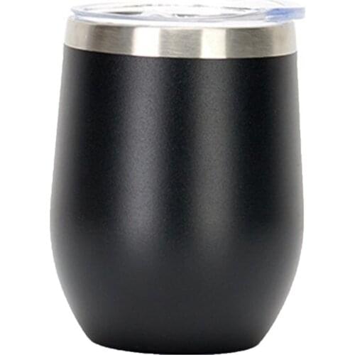 Stainless Steel Double-layer U-shaped Eggshell Thermos Cup Insulated Wine Glass With Lid Champagne Glass Cocktail Cup