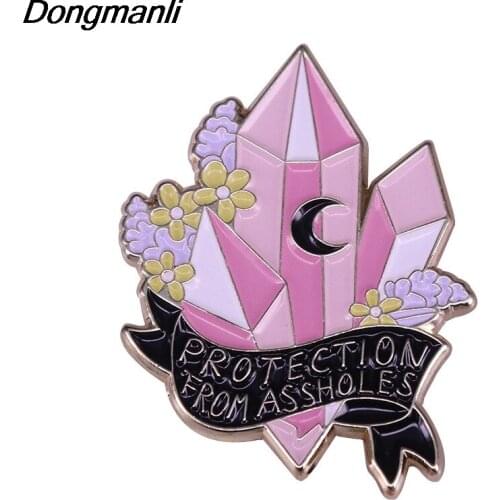 DZ209 Crystal Cluster Lapel Pin Witch Moon Badge Pastel Flower Decor Brooch Backpack Bag Collar Lapel Jewelry