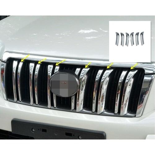 Chrome Front Grille Grid Cover Trim Stripe 6pcs for Toyota Prado FJ150 2010-2013