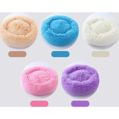 Pet Dog Cat Mat Macaron In-depth Soft Plush Cotton Dogs Sleeping Mat Pad Puppy Kitten Nest Dog Kennel Round Nest Princess Nest