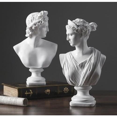 Mini Resin Plaster Statue Retro Small Avatar Sketch Practice Ancient Greek Roman Mythology Figure Model Crafts Home Decoration