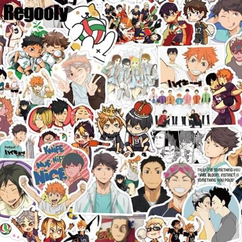 100pcs Haikyuu Volleyball Stickers decal scrapbooking diy pasters home decoration phone laptop waterproof cartoon accessories
