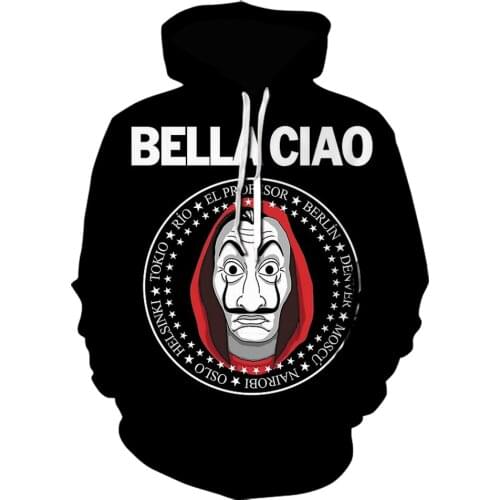 2021 New Fashion hot La Casa De Papel 3D Hoodies Men/Women Long Sleeve Hoodie Sweatshirt Money Heist The House of Paper Harauku