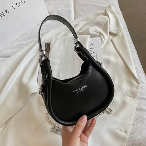 Solid color shoulder bag 2022 summer new style female bag fashion small handbag mini mobile phone bag beaded chain messenger bag