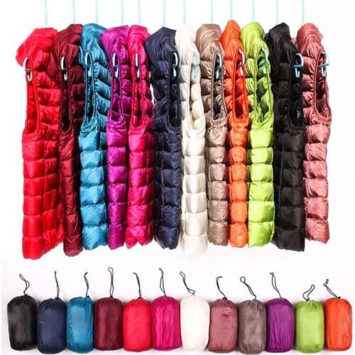 2020 Autumn Winter White Duck Down Vest Women Slim Fit Sleeveless Womens Down Jacket Lightweight Thin Waistcoat Women S-XXXL