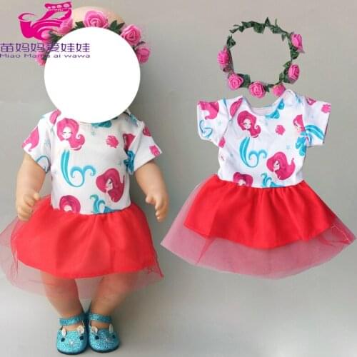 17 inch baby Doll girl shirt dress for 18" 45cm girl doll clothes set toys wear children gift