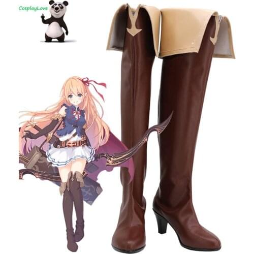 Princess Connect! Re:Dive Arisa Brown Cosplay Shoes Long Boots Newest Custom Made For Female Male CosplayLove