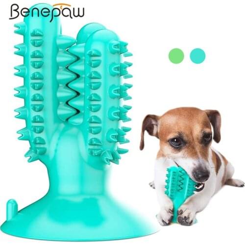 Benepaw Durable Rubber Dog Chew Toys Toothbrush Eco-friendly Teeth Cleaning Small Large Pet Dog Toys Puppy Teething Game