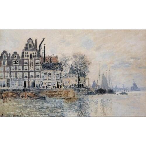 High quality Oil painting Canvas Reproductions View of Amsterdam (1874) By Claude Monet hand painted