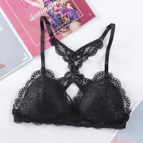 Women Deep V Lace Bras Integrated Wire Free Underwear Beautify Back Comfortable Bras 2020 New