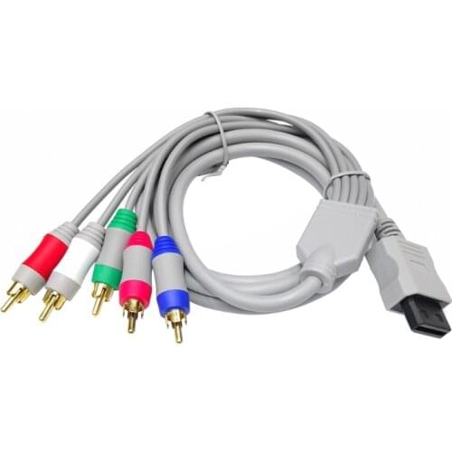 1.8m 1080P HDTV Audio Video Cable AV 5RCA Cord High-Definition Component Wire Compatible with Wii/WiiU Game Console