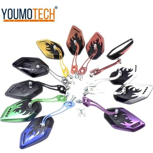 Universal Motorcycle Side Mirror Scooter Motorbike Rear View Mirrors Sets Moped Modification Parts 8mm 10mm 2Pieces/Pair