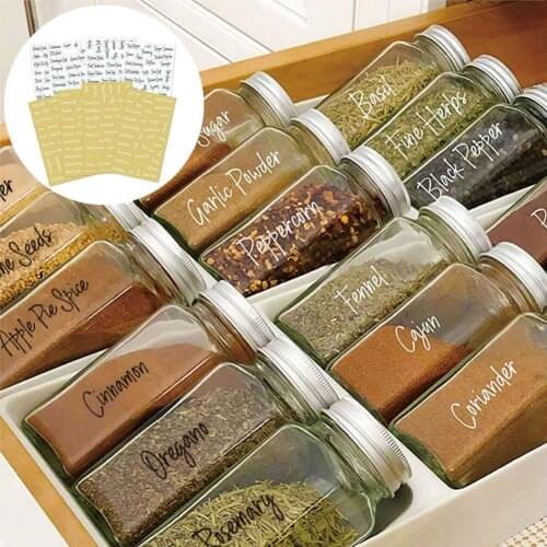 274Pcs Jar Labels Irregular Shape Self-Adhesive PVC Clear Bottle Stickers for Home Kitchen Supplies Accessories Products