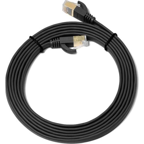 Flat Ethernet Cable Cat7 0.5M 1M 2M 3M Green White Black Blue Cat 7 Networking Cable For Wireless Router Modem 10 Gigabit 600MHz