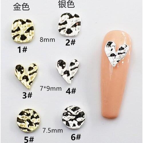 50pcs/pack Korea Japan 3D Nail art Decorations Kawaii Heart Nail Parts Alloy Nail Accessories DIY Charm Nail Material Supplies