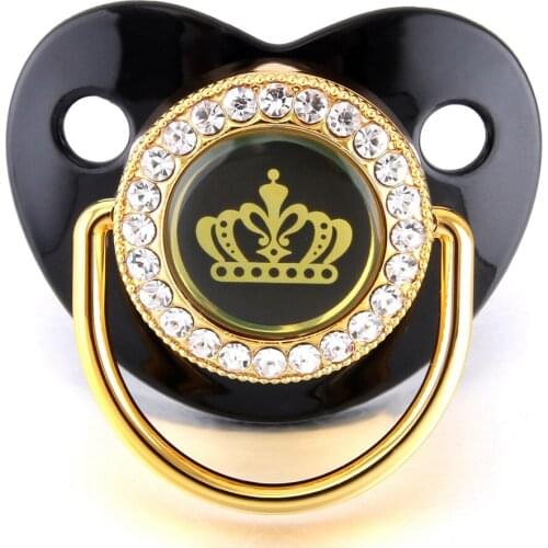 6 Colors Princess Crown Baby Pacifier BlingBling Bebe Dummy Latex Free Silicone Nipple 3 Stages 0-18 Months