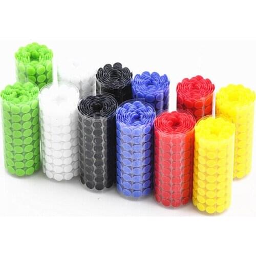 AIJJU 120 Pairs 15mm Color Round Self-Adhesive Adhesive Fastener Tape Dots Sticky Back Hook And Loop Magic Sticker Double Sided