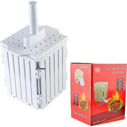BBQ Barbecue Kebab Maker Box with Stainless Steel Skewers Brochette Meat Beef Skewer Wearing Making Machine Accessories