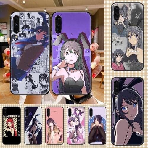Anime Sakurajima Mai Phone case For Samsung Galaxy A 3 5 7 8 10 20 21 30 40 50 51 70 71 E S 2016 2018 4G black tpu Etui soft