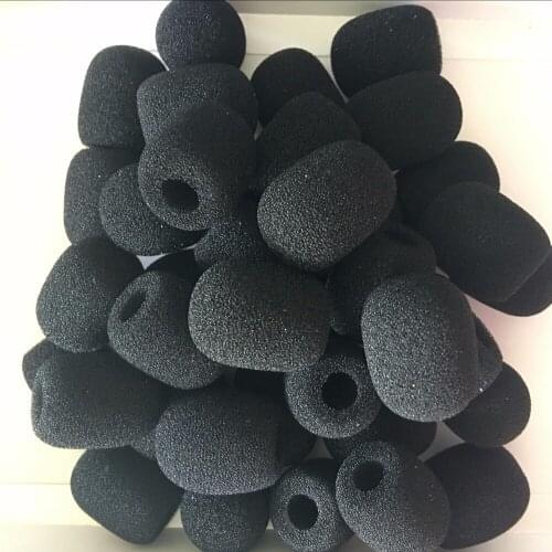 50pcs/lot Free Shipping Black Collar Microphone Sponge Headset Mic windshields with about 5mm inner open 25mm outside length