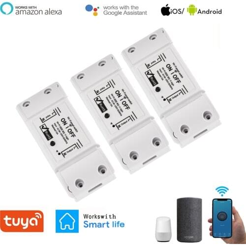 3PCS Smart Home Switch WiFi Wireless Remote Control Circuit Breaker Controller Module Alexa Google Home Smartlife Tuya App