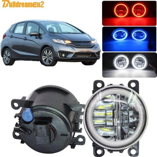 Buildreamen2 Car 4000LM LED Fog Light Assembly H11 Angel Eye DRL Daytime Running Light 12V For Honda Fit 2015 2016 2017 2018