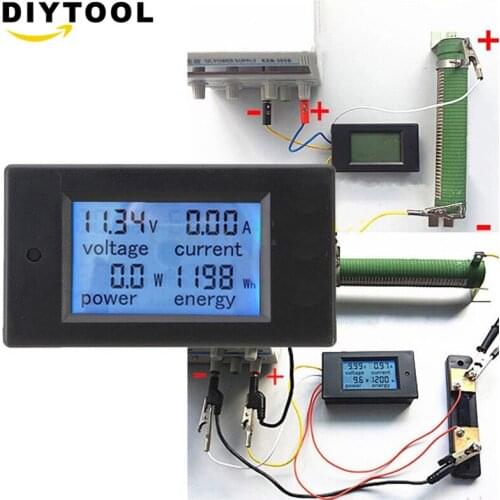 Digital AC Voltage Meters 100V 20A Power Energy Voltmeter Ammeter Watt Current Amps Volt Meter LCD Panel Monitor