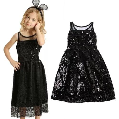 Childrens foreign trade Europe and America summer bright beads princess dress girls vest dress k1