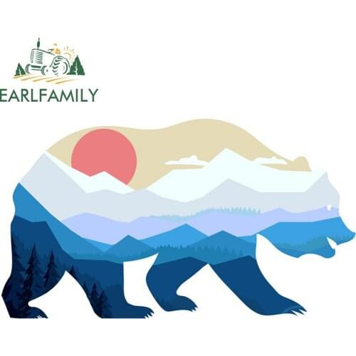 EARLFAMILY 13cm x 7.4cm for Nature Bear Car Stickers Vinyl Car Wrap Decal Waterproof Motorcycle Campervan Surfboard RV Decals