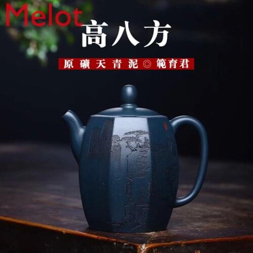 Enameled Pottery Teapot Gao Si Fang Azure Mud Fan Yu Jun Pure Manual Tea Set Wholesale Customized A Piece Of Generation Hair
