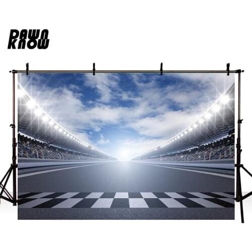 DAWNKNOW Race Track Photography Background White Cloud Photographic Backdrops Wedding Photo Studio Children Photocall lv2288