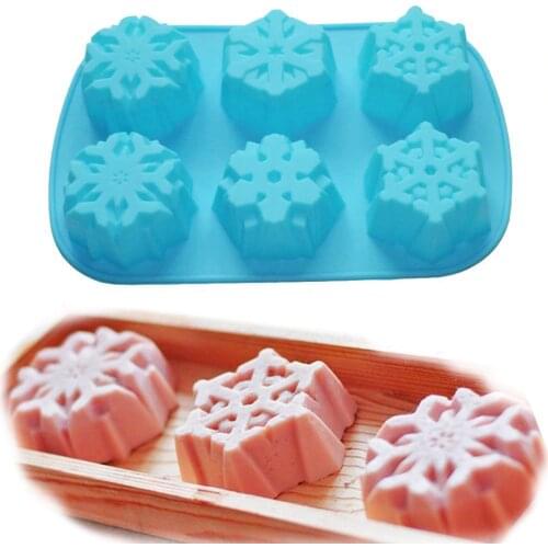 Nice Snowflake Soap Chocolate Muffin Cupcake Bakeware Silicone Mold Tray Mould