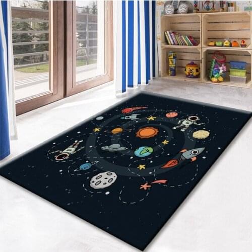 Space And Planet 5 Patterned Carpet ,Non Slip Floor Carpet,Teens Carpet,Turkish Rug