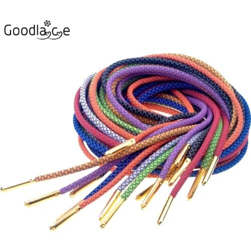 Round Shoelaces 3M Reflective Shoestrings High Quality Safety Shoe Laces Golden Metallic Head 120cm/47Inch
