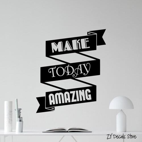 Make Today Amazing Office Motivation Quote Wall Decal Business Vinyl Wall Sticker Poster Decor Home Decoration L459