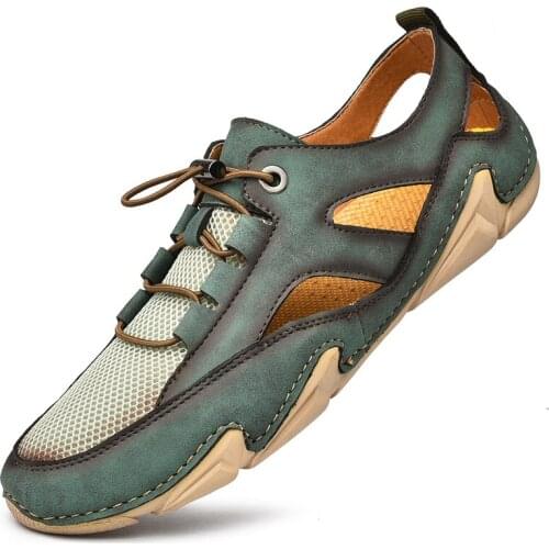 Summer Mens Sneakers Leather Mesh Men Loafers Shoes New Vogue Slip on Men Driving Shoes Soft Sapato Masculino Mocassin